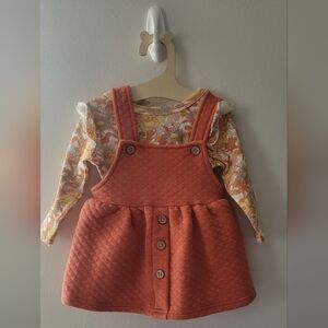 Catherine Malandrino Quilted Orange and Yellow Floral Infant Dress